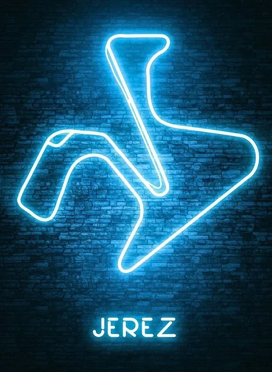 Plakat F1 neon - tor wyscigowy Jasnożółty