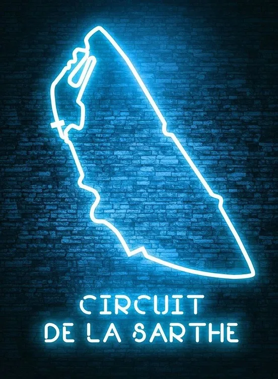Plakat F1 neon - tor wyscigowy Niebieski