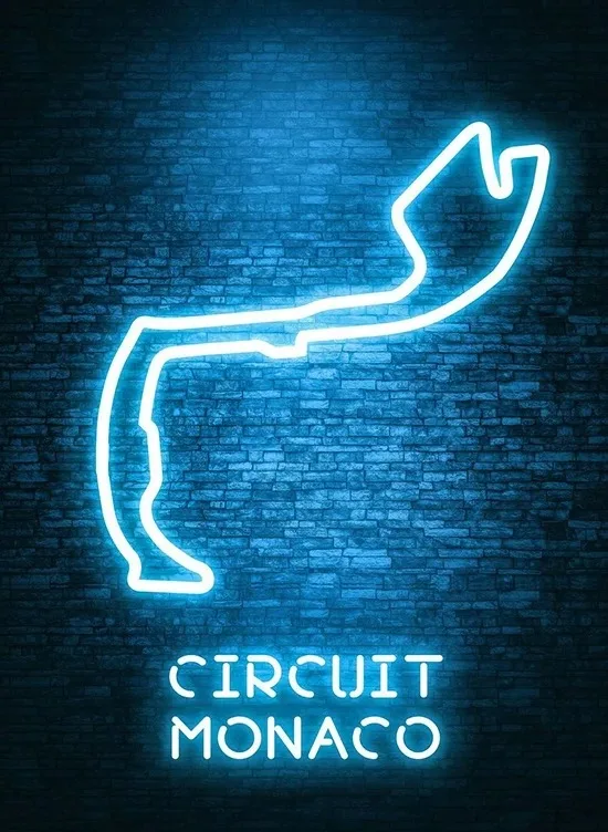 Plakat F1 neon - tor wyscigowy Pomarańczowy