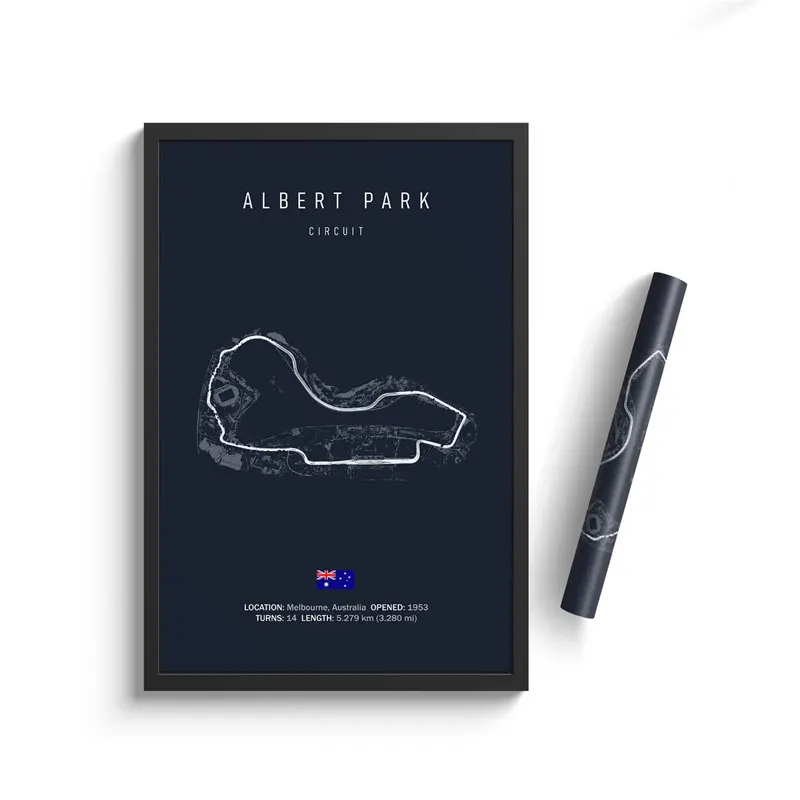 Plakat F1 tor wyścigowy Monaco Monza Armijna zieleń