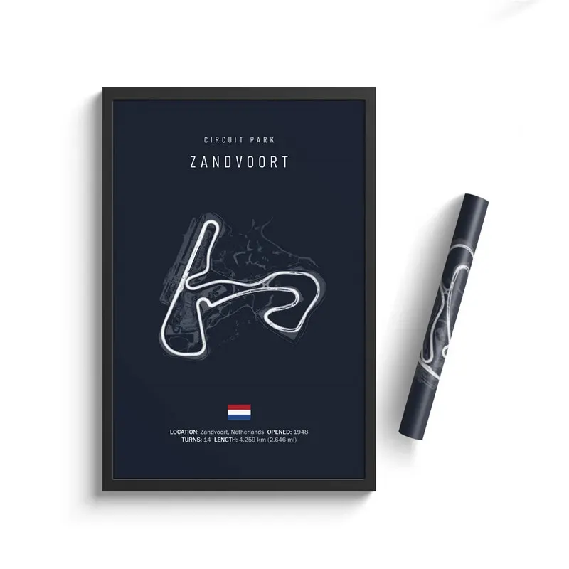 Plakat F1 tor wyścigowy Monaco Monza Błękitny