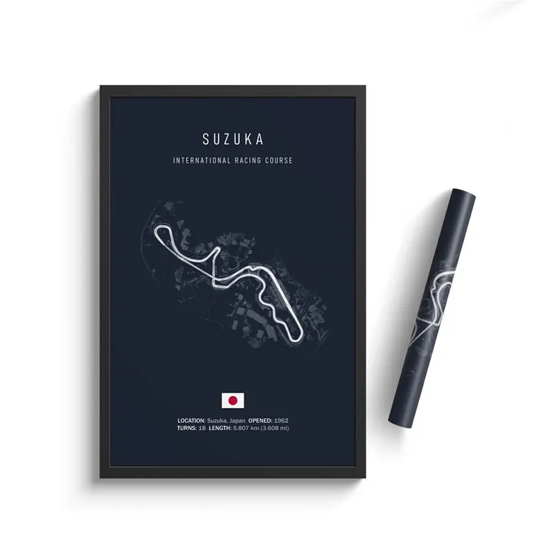 Plakat F1 tor wyścigowy Monaco Monza Pomarańczowy