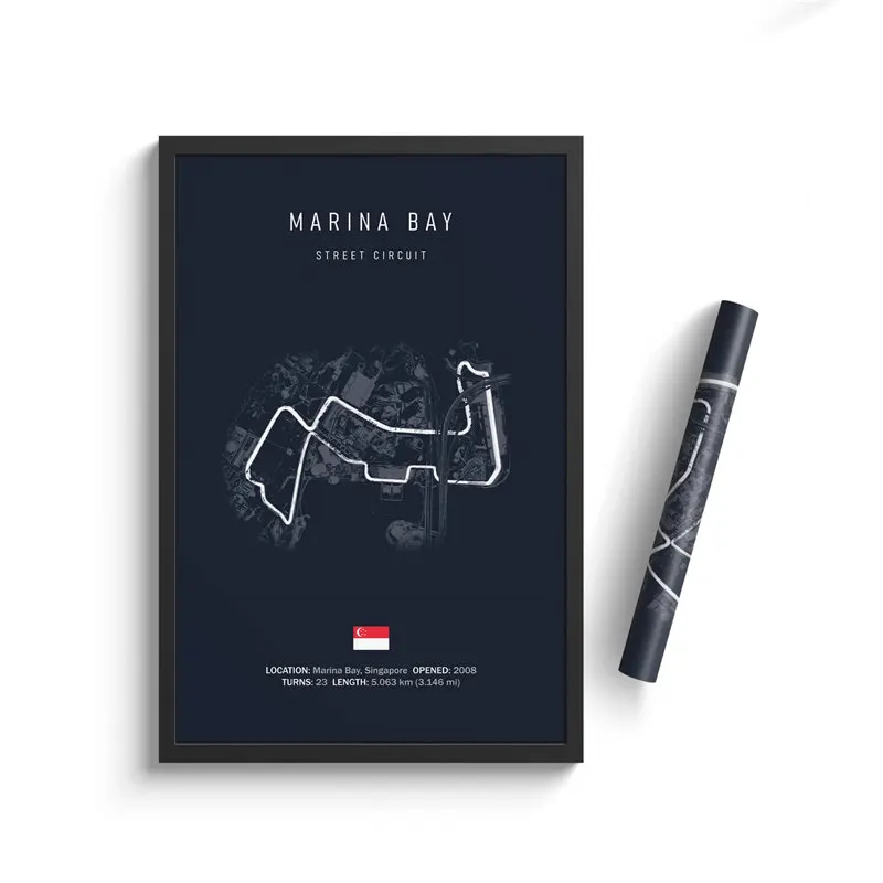Plakat F1 tor wyścigowy Monaco Monza Złoto