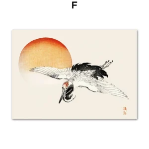 Plakat Wielka fala Hokusai - sztuka japońska żółty