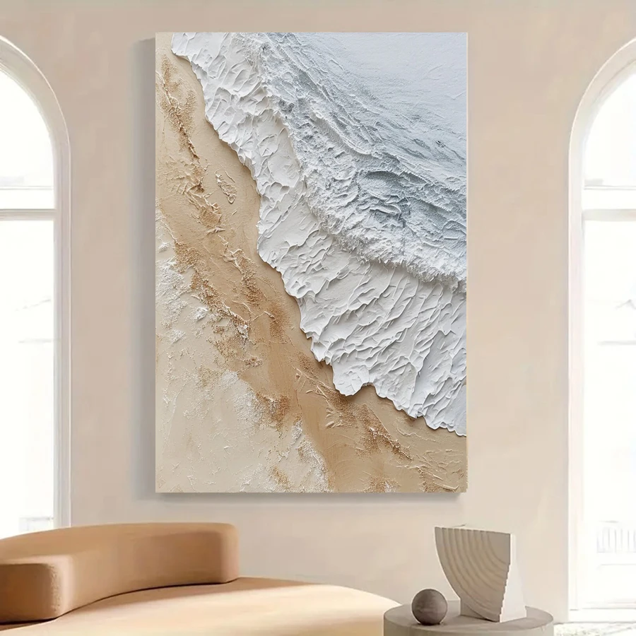Plakat Abstrakcyjne Fale Oceanu Biały