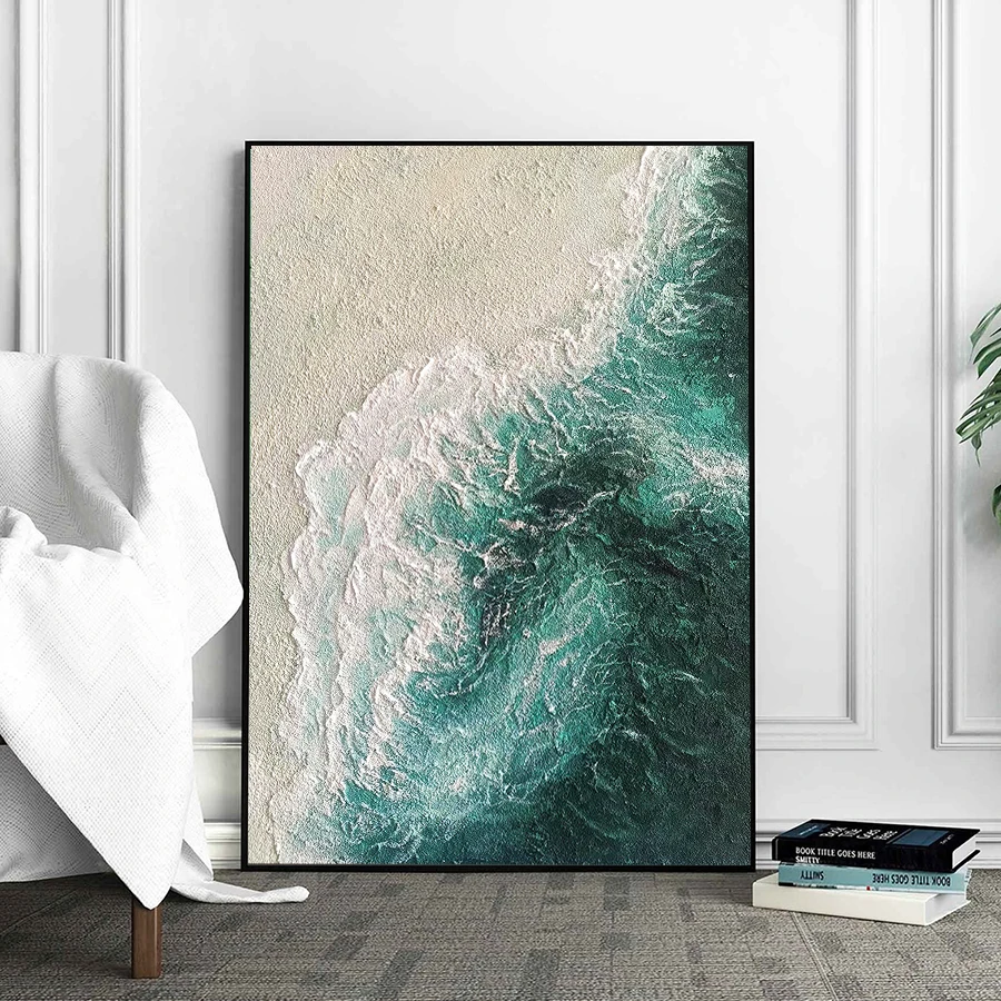 Plakat Abstrakcyjne Fale Oceanu Jasnoszary