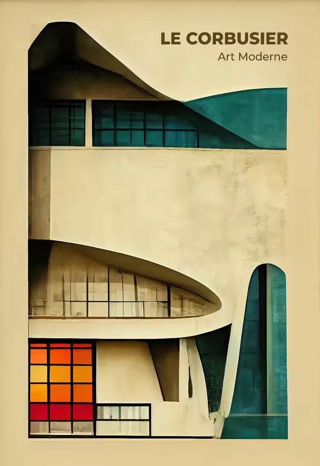 Plakat architektura Fallingwater Bauhaus Fioletowy/фиолетовый