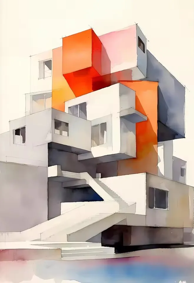 Plakat architektura Fallingwater Bauhaus Jasny