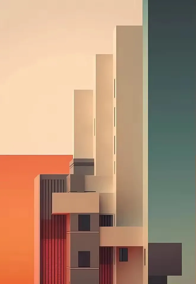 Plakat architektura Fallingwater Bauhaus śliwka