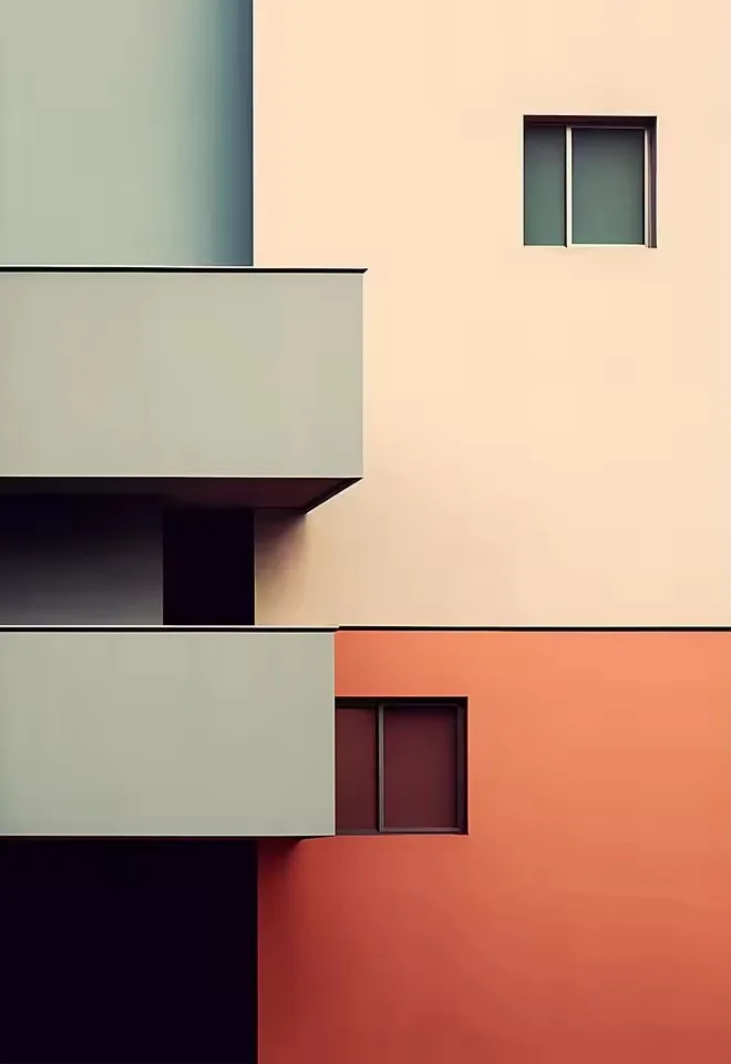 Plakat architektura Fallingwater Bauhaus żółty