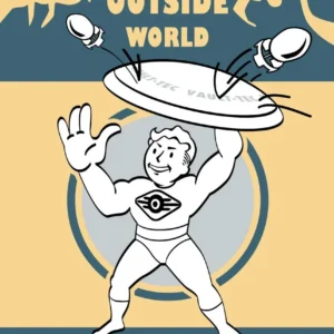 Plakat Fallout Vault Boy - gra retro Pomarańczowy