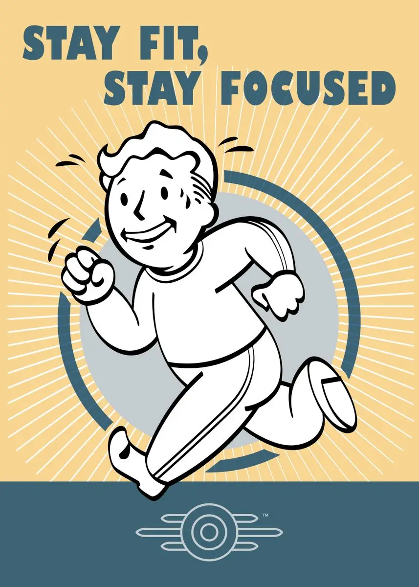 Plakat Fallout Vault Boy - gra retro Zielony