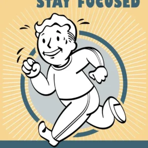 Plakat Fallout Vault Boy w stylu vintage Wzór 1