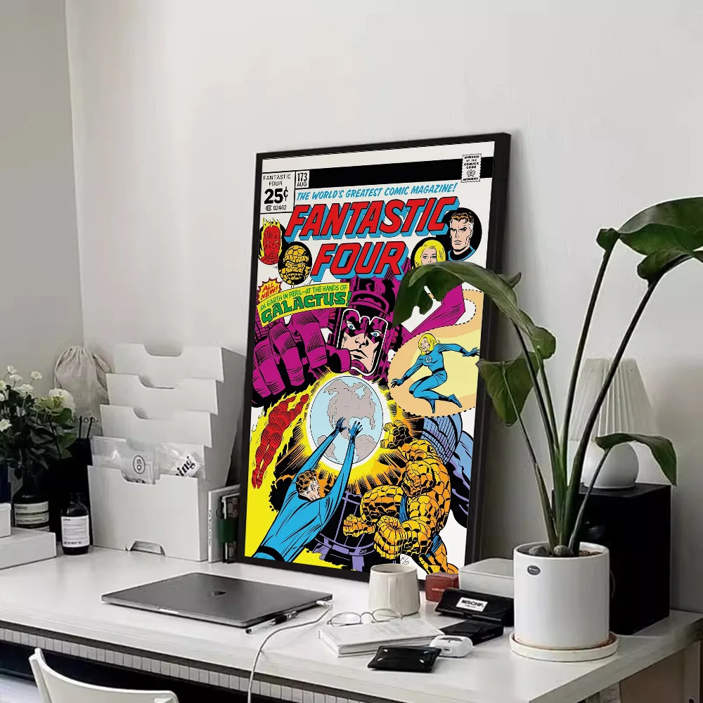 Fantastyczna Czwórka - plakat retro komiks Biały