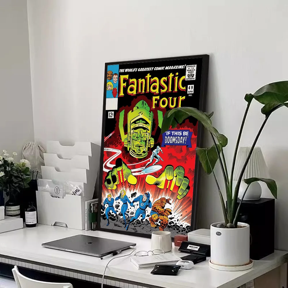 Fantastyczna Czwórka - plakat retro komiks Burgundia