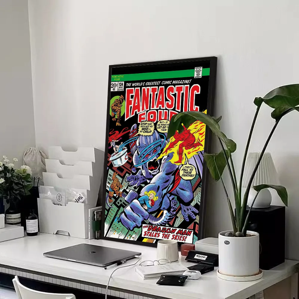 Fantastyczna Czwórka - plakat retro komiks Jasnoszary