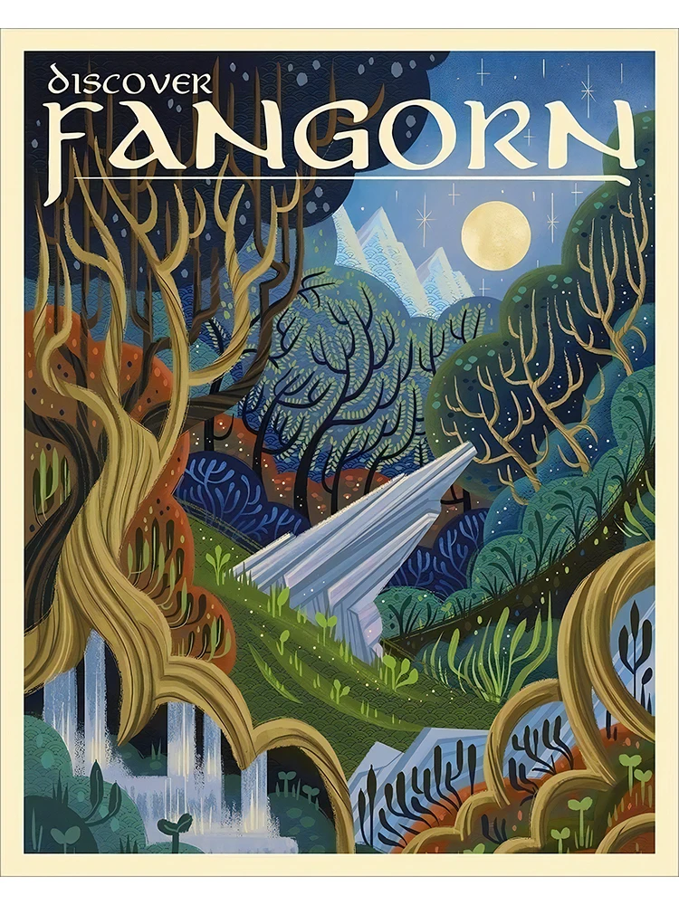Plakat fantasy Mordor - retro grafika podróżnicza Wzór 4