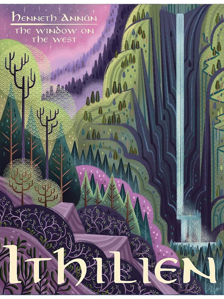 Władca Pierścieni – retro plakat fantasy Wzór 9