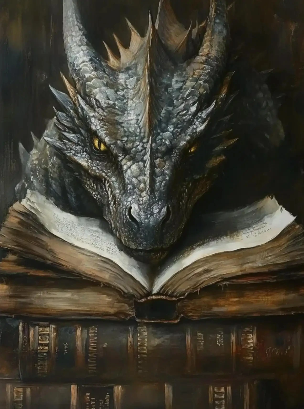 Fantasy smok - plakat na płótnie Burgundia