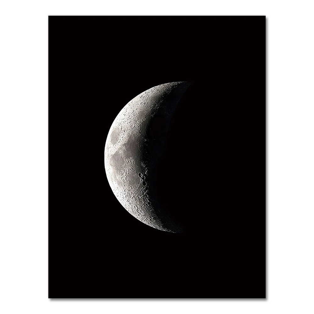 Plakat Fazy Księżyca Astronomia Biały