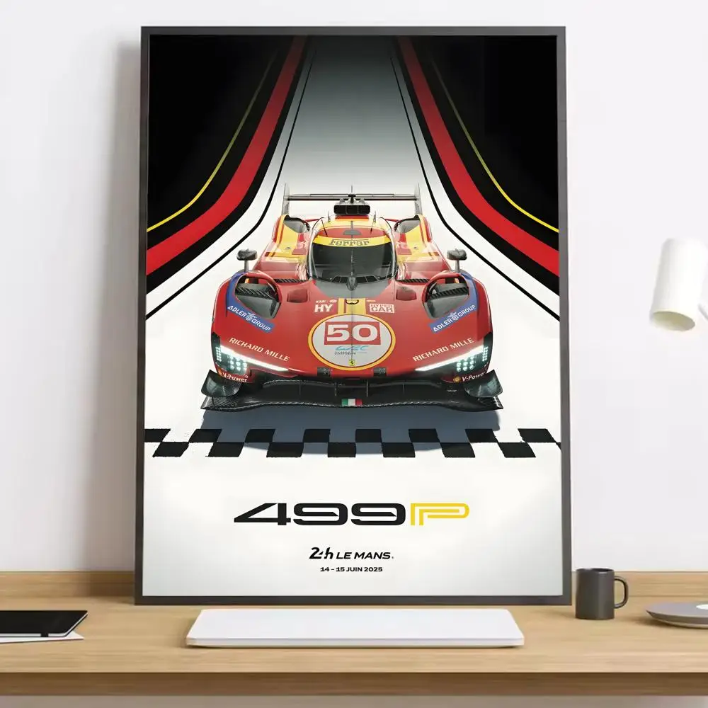 Ferrari 499P Le Mans - plakat motoryzacyjny Czarny4
