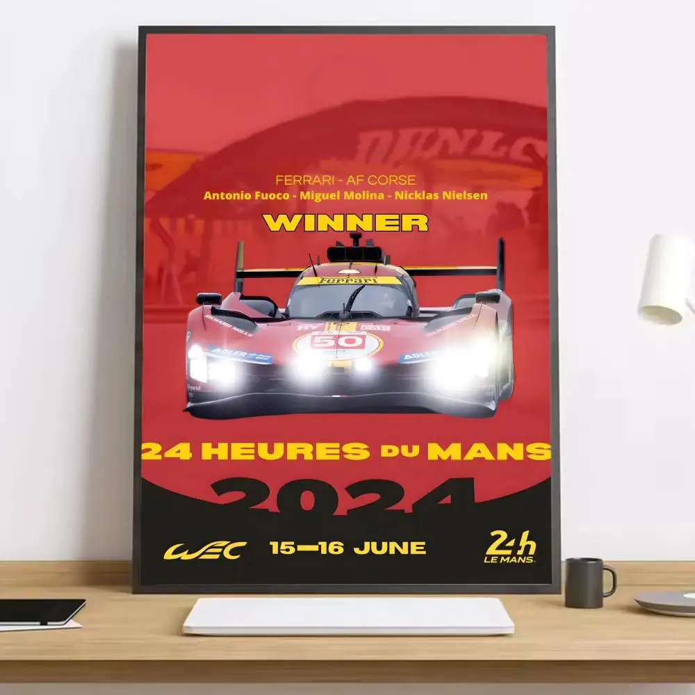 Ferrari 499P Le Mans - plakat motoryzacyjny Czarny8