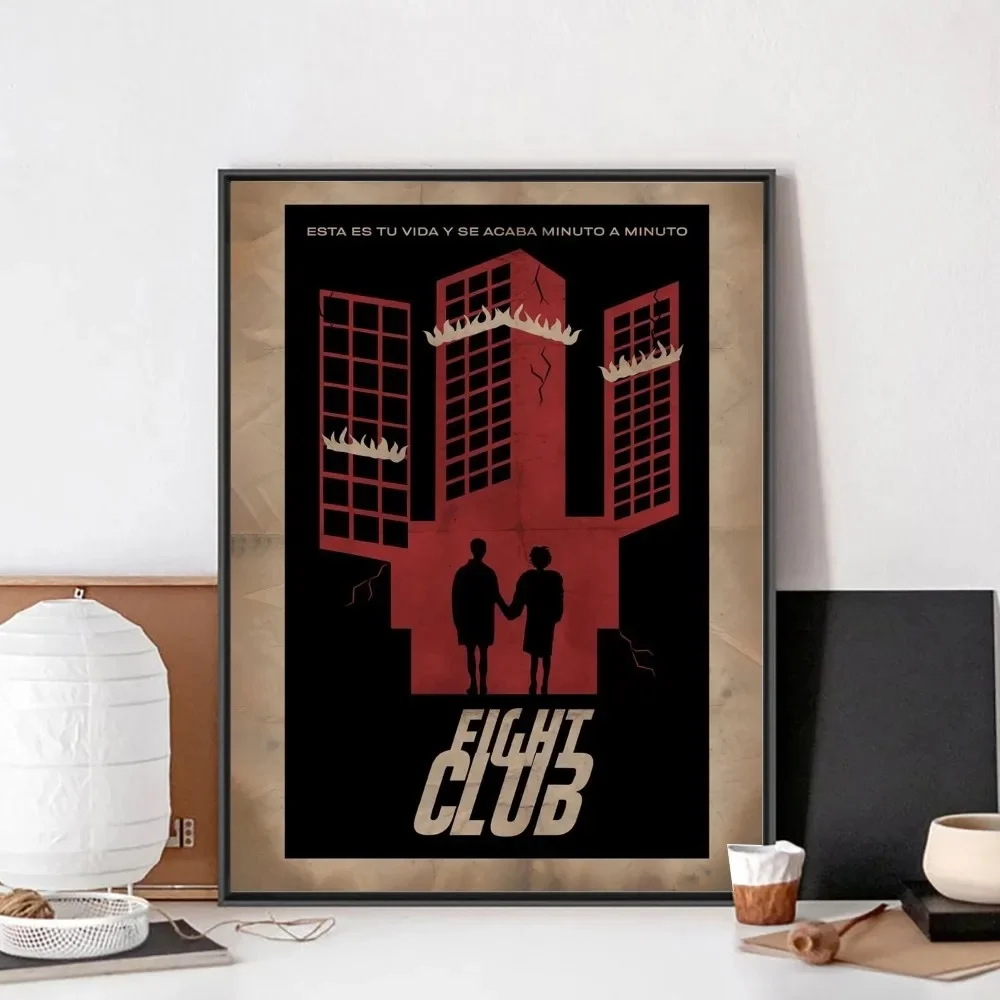 Fight Club - plakat filmowy vintage Biały