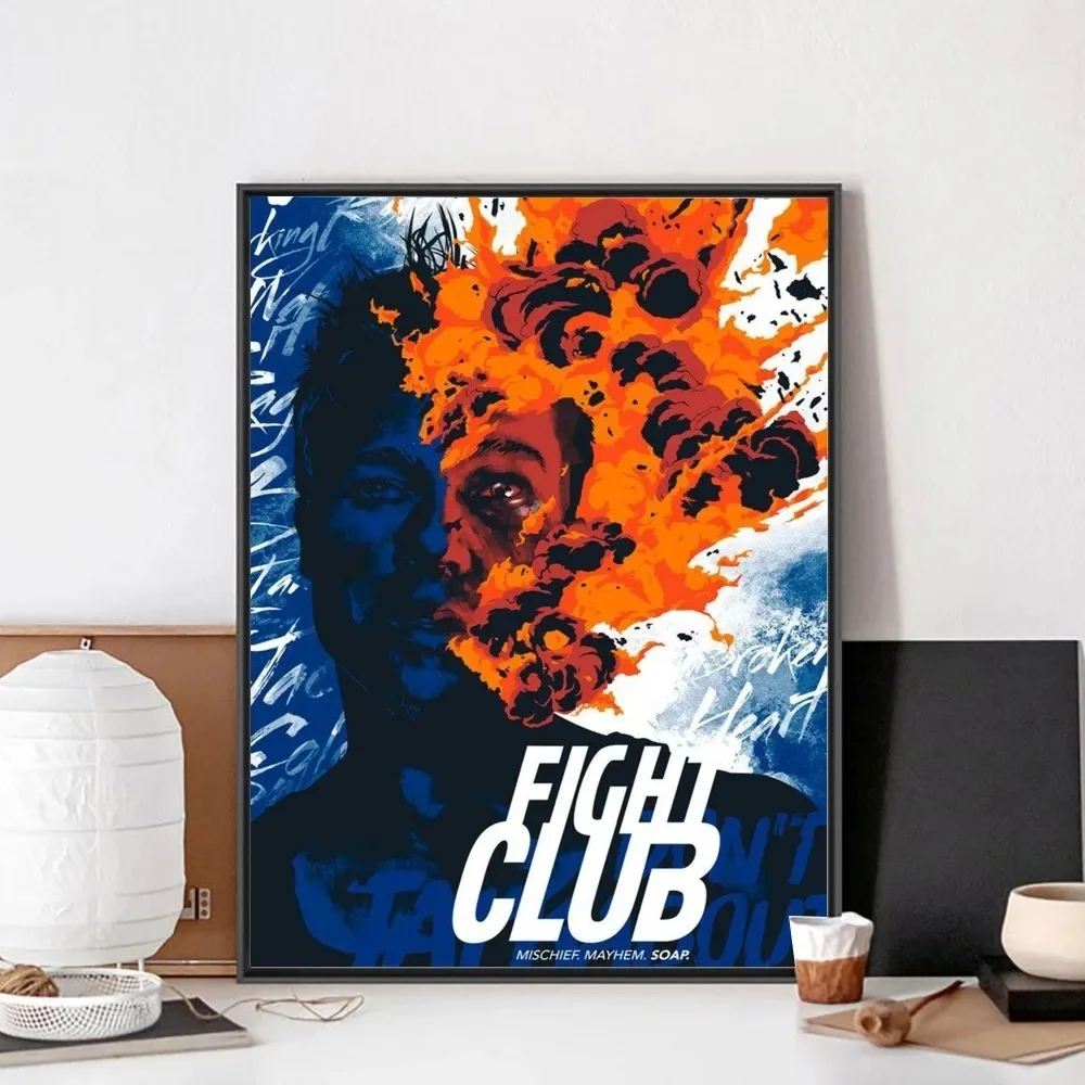 Fight Club - plakat filmowy vintage Burgundia