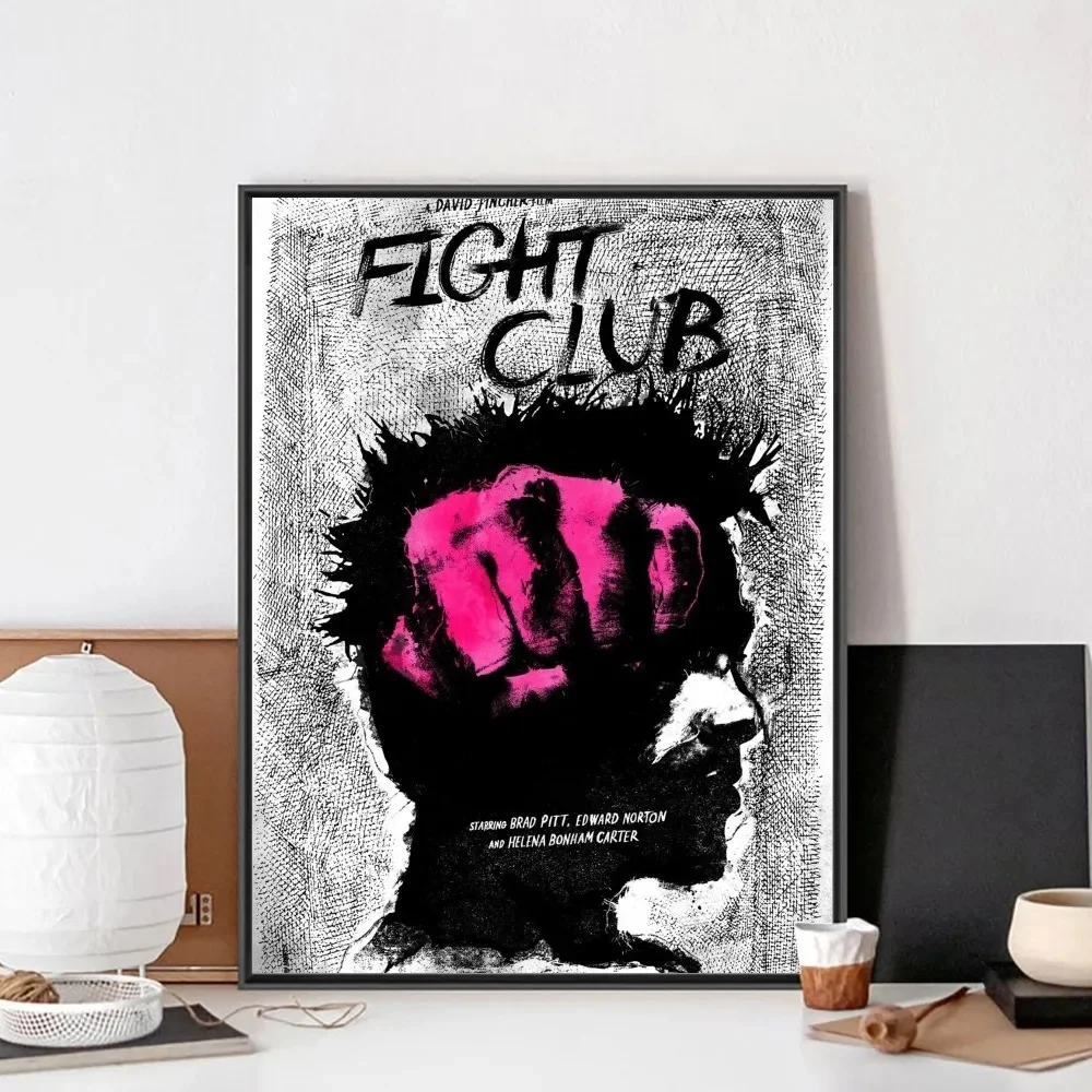 Fight Club - plakat filmowy vintage Jasnoszary