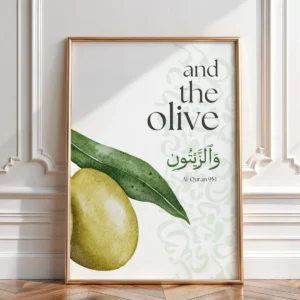 Plakat figi i oliwki - botaniczna grafika do sypialni Czerwony