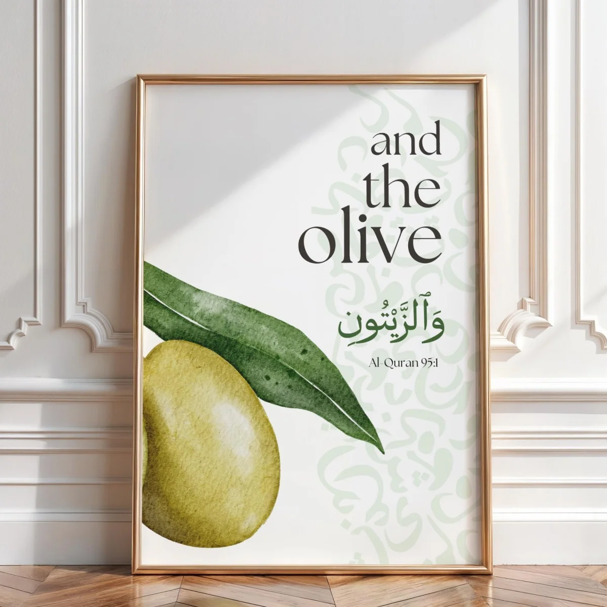 Plakat figi i oliwki - botaniczna grafika do sypialni Czerwony