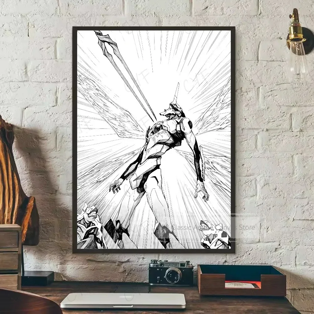 Plakat filmowy anime czarno-biały żółty