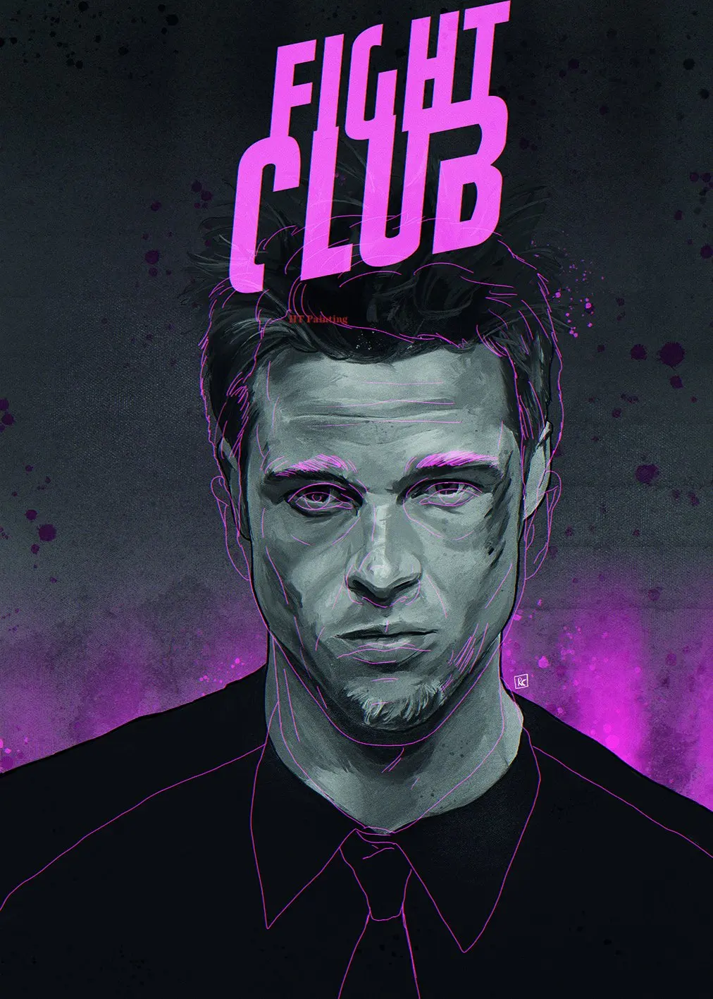 Fight Club - plakat filmowy Burgundia