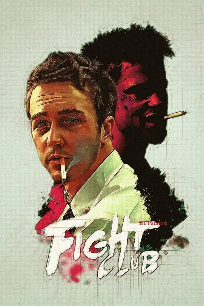 Fight Club - plakat filmowy żółty