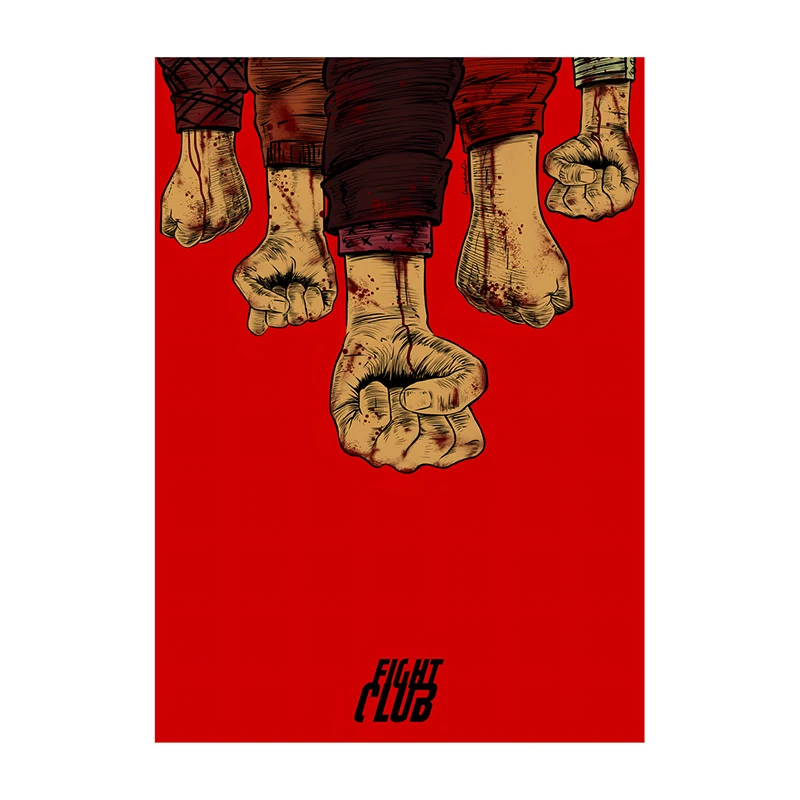 Plakat filmowy Fight Club w stylu retro Wzór 4