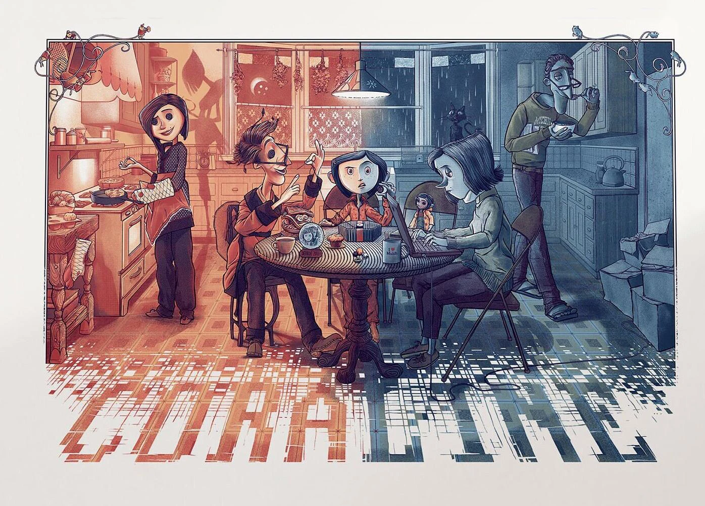 Plakat filmowy Koralina retro Wzór 11