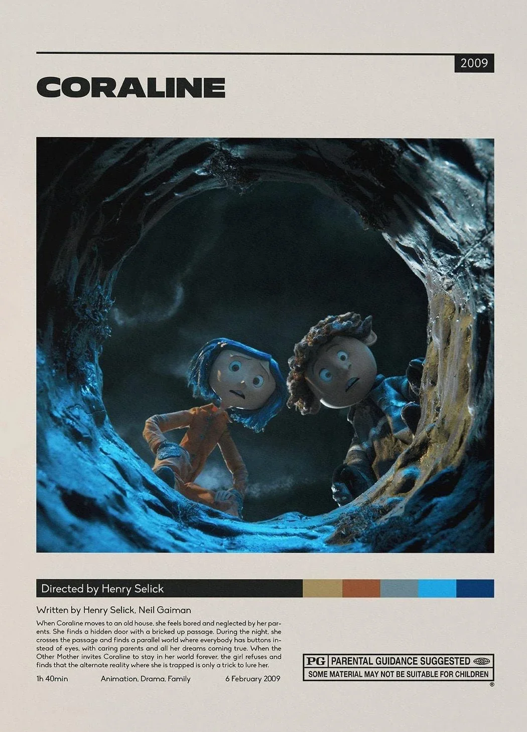 Plakat filmowy Koralina retro Wzór 12
