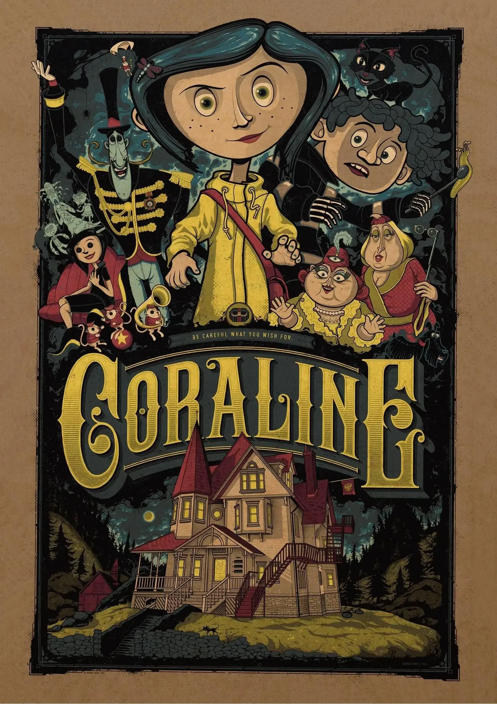 Plakat filmowy Koralina retro Wzór 5
