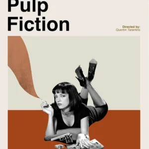 Plakat filmowy z kultowymi motywami kina Brązowy
