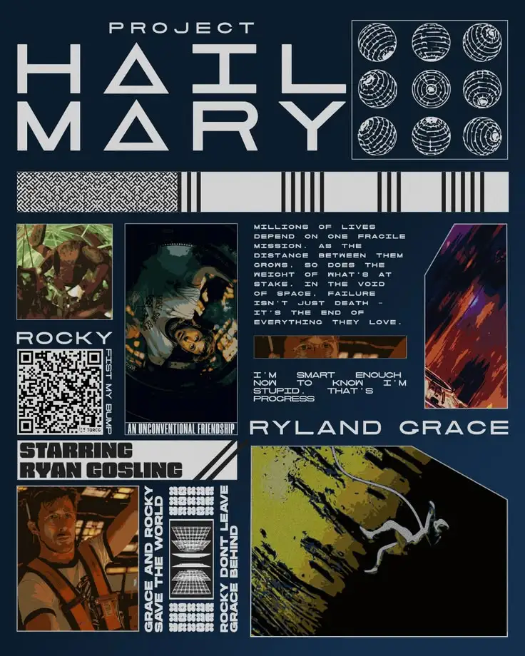 Plakat filmowy Projekt Hail Mary Wzór 2
