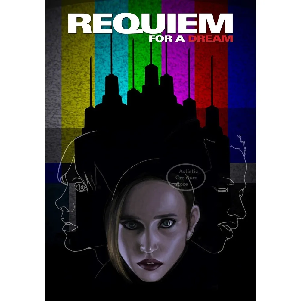 Plakat filmowy Requiem dla snu Jasnożółty