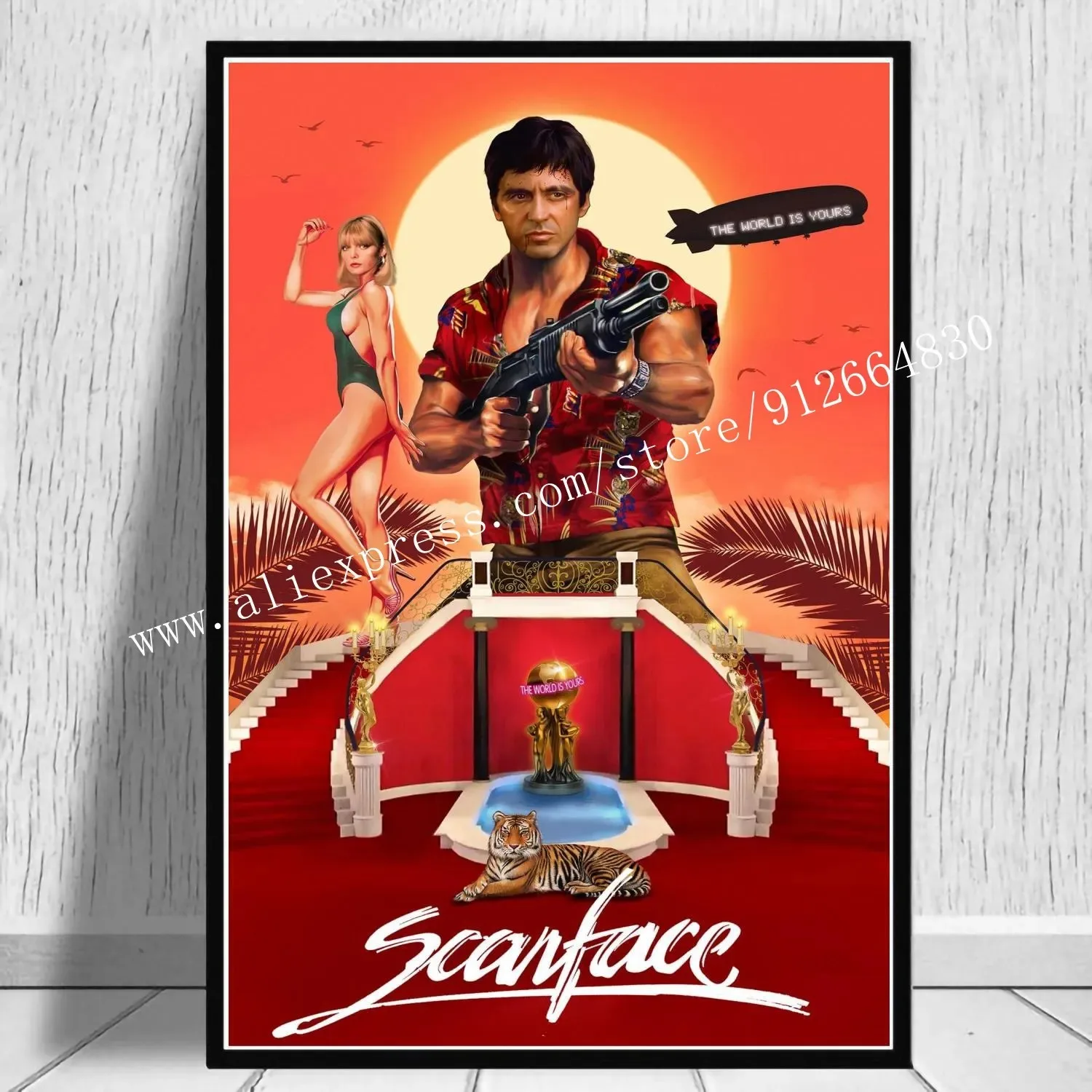 Scarface - plakat filmowy gangsterski Burgundia