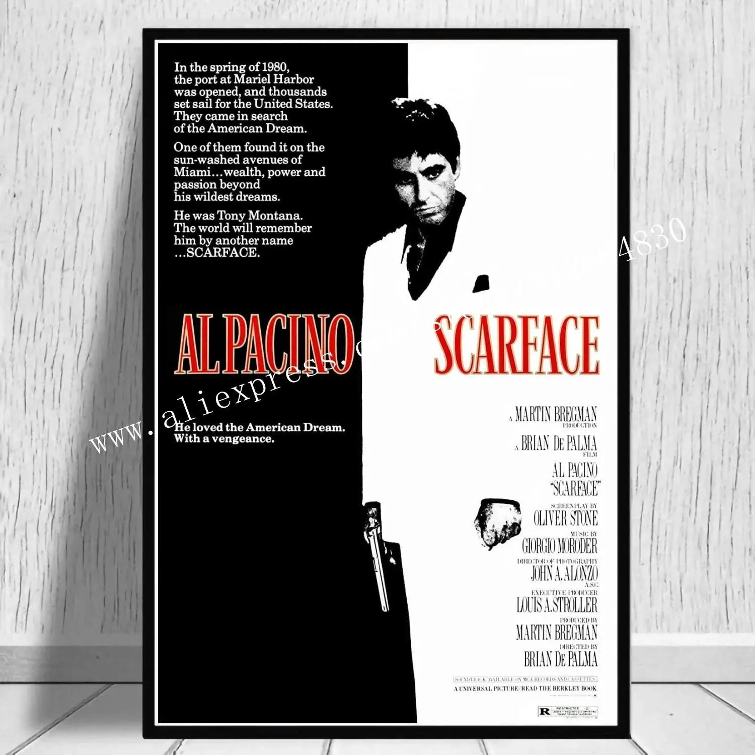 Scarface - plakat filmowy gangsterski Czarny