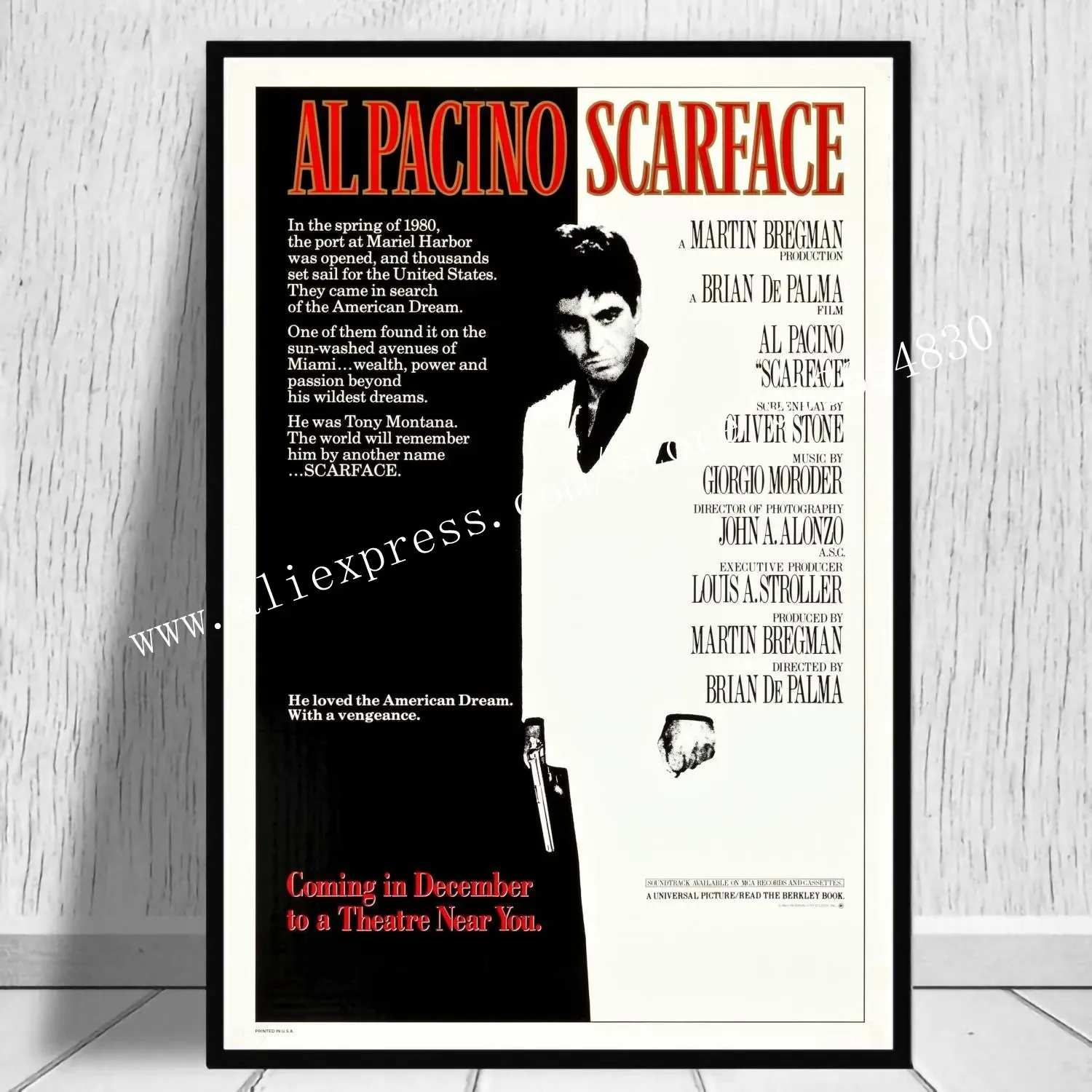 Scarface - plakat filmowy gangsterski Fioletowy