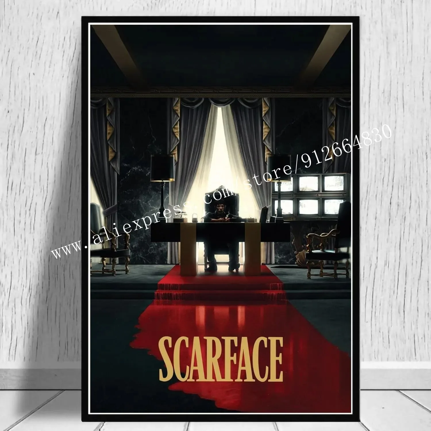 Scarface - plakat filmowy gangsterski Granatowy