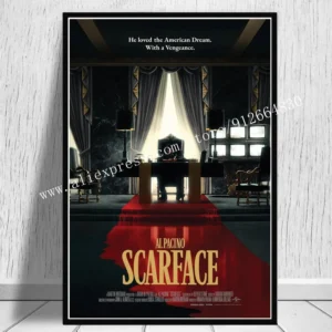 Scarface - plakat filmowy gangsterski Jasnoszary