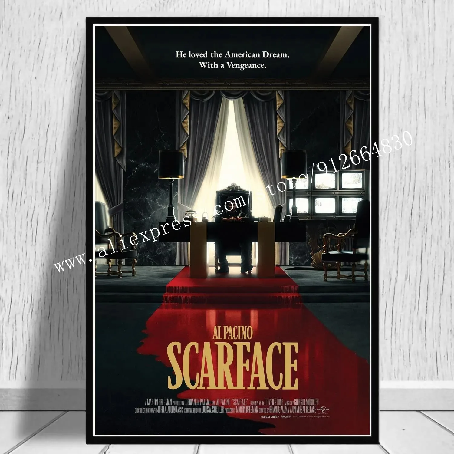 Scarface - plakat filmowy gangsterski Jasnoszary