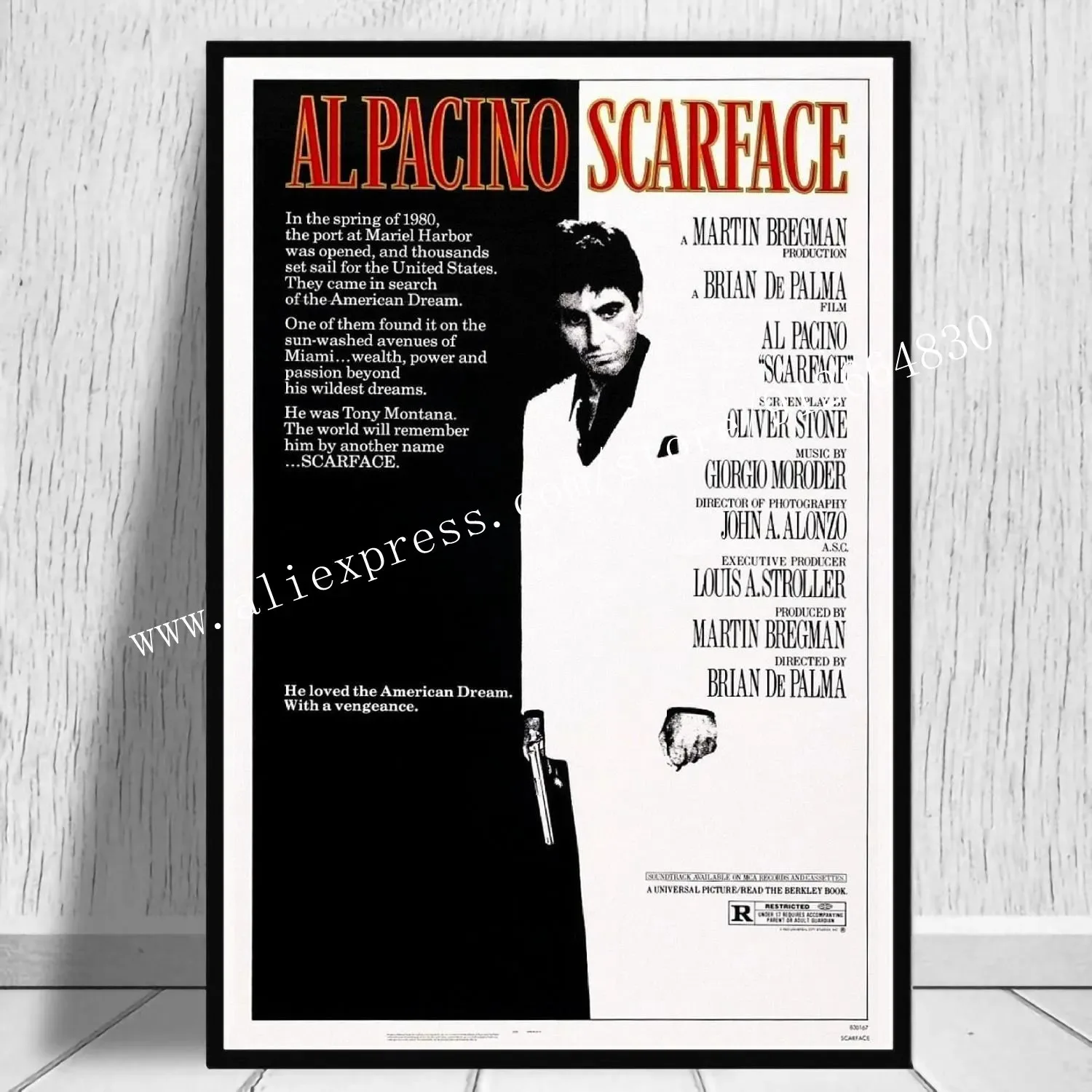 Scarface - plakat filmowy gangsterski Niebieski