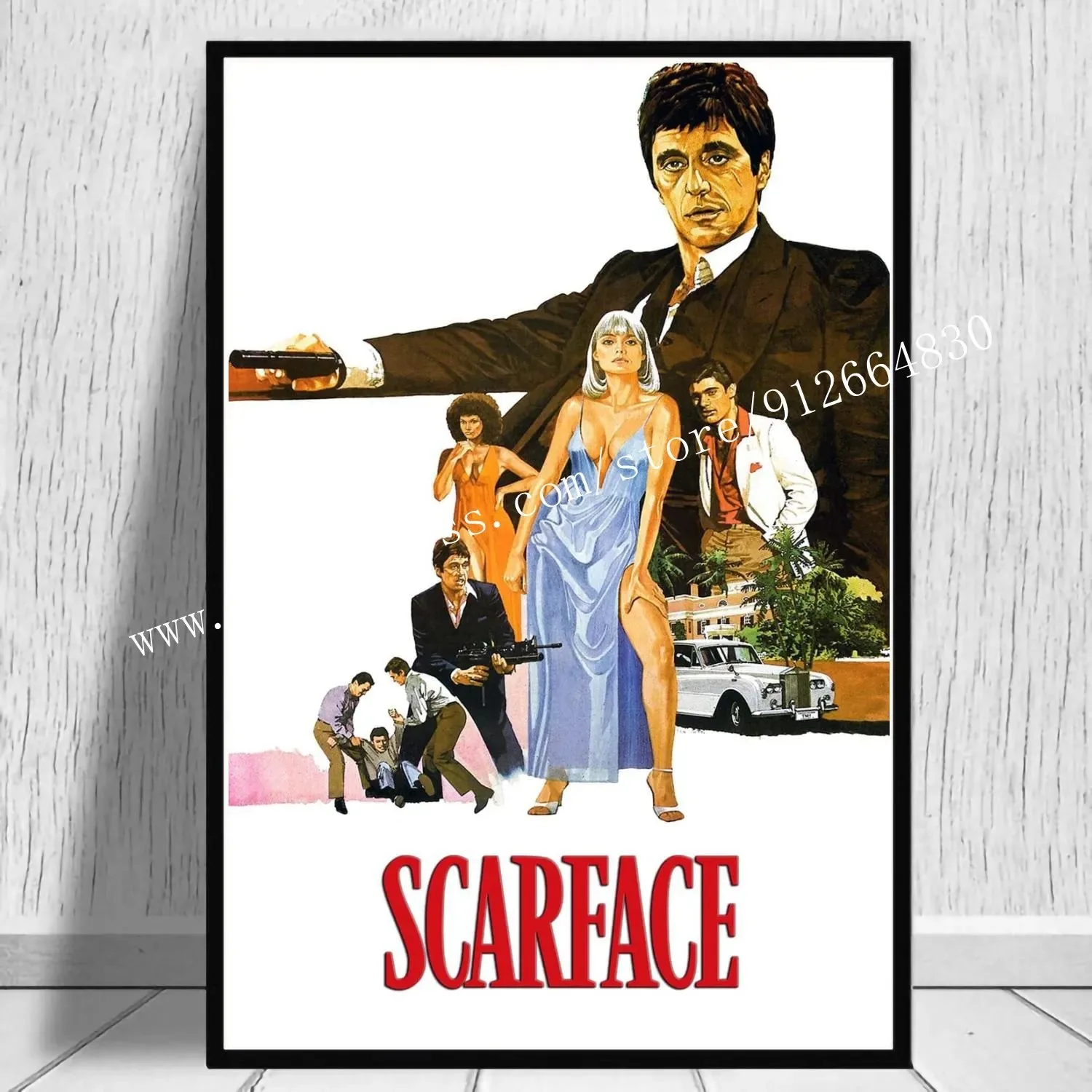 Scarface - plakat filmowy gangsterski śliwka