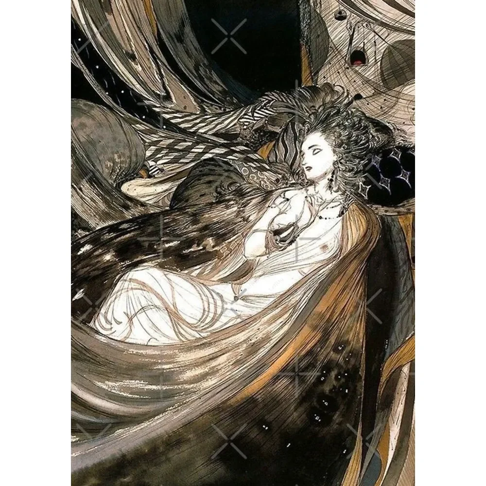Plakat Final Fantasy - sztuka Yoshitaki Amano Wzór 2